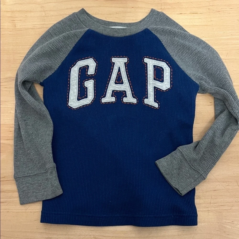 GAP Kids Long Sleeve Tee in Blue and Gray